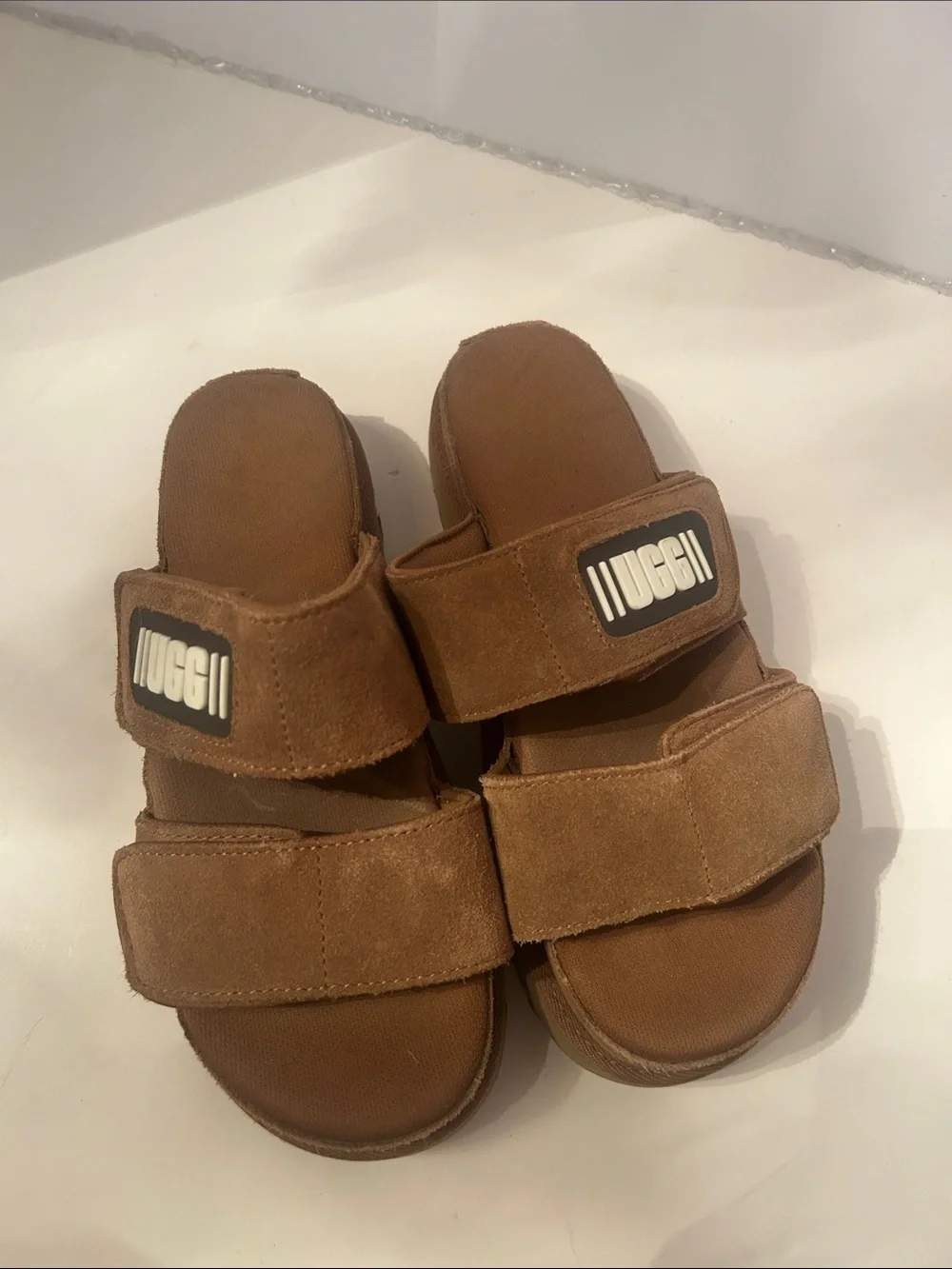 UGG Chestnut Suede Double-Strap Slide